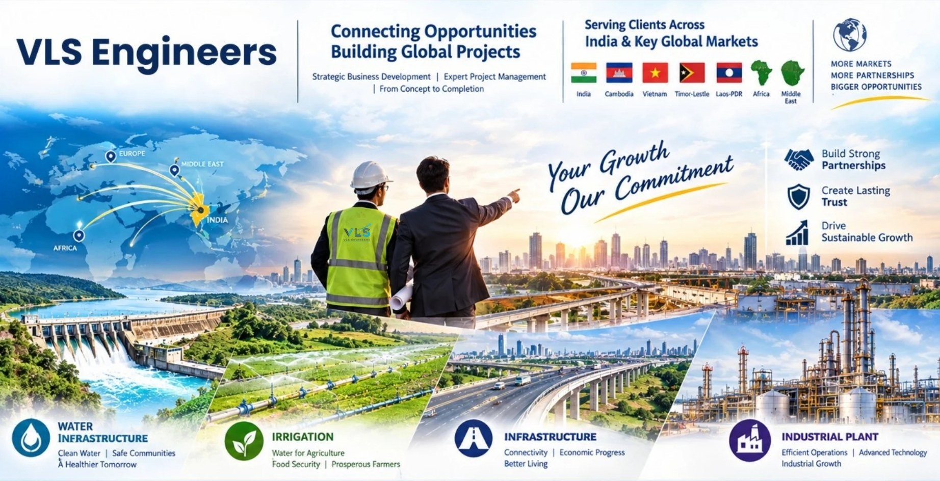 VLS Engineers: connecting opportunities, building global projects across water infrastructure, irrigation, infrastructure and industrial plants